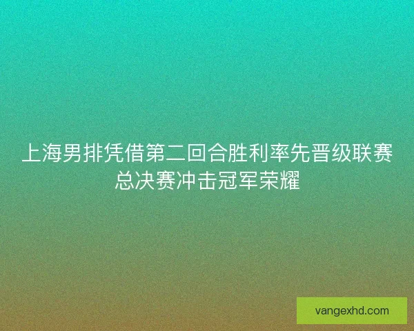 上海男排凭借第二回合胜利率先晋级联赛总决赛冲击冠军荣耀